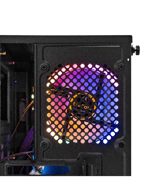 Компьютерный корпус Minitower ExeGate Mistery R2-NPX400 (mATX, БП 400NPX с вент. 12 см, 2*USB+1*USB 3.0, аудио, черный, 1 вент. 12см с RGb подсветкой и полоса на передней панели, боковая панель - закаленное стекло)