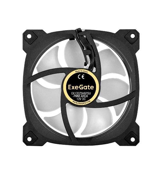 Вентилятор для корпуса ExeGate EX12025H6PSU-PWM.ARGb черный, 120 мм, 1200 об/мин, 33 дБ, 6 pin