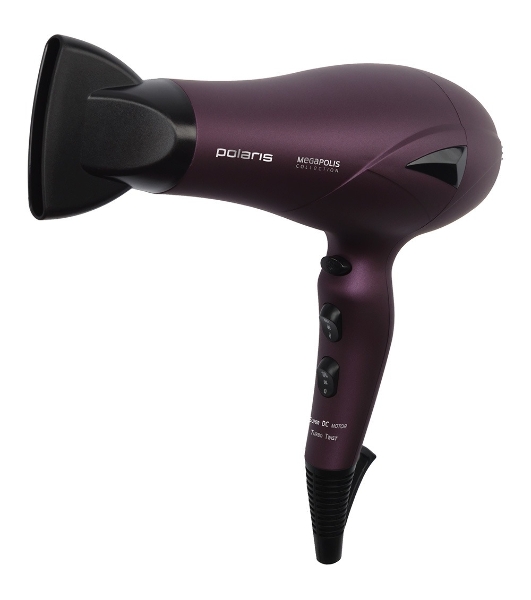 Фен Polaris PHD 2010Ti Megapolis Collection фиолетовый, 2100 Вт, ионизация