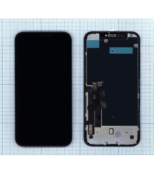 Дисплей для Apple iPhone XR в сборе с тачскрином и рамкой (AAA TFT), черный