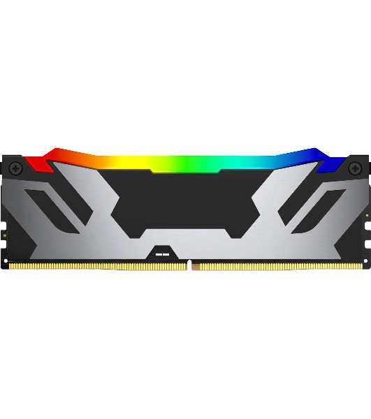 Оперативная память Kingston Fury Renegade, DDR5, 32Gb (1x32Gb), 6400MHz, CL32, DIMM, радиатор, RGB, серебристый/черный