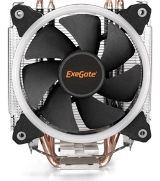Кулер ExeGate Wizard EXX400V3-PWM.FRGB алюминий/медь, 1800 об/мин, 33 дБ, 4 pin, 140 Вт