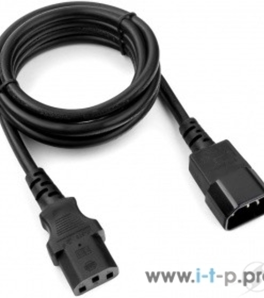 Кабель питания сист.блок-монитор Cablexpert PC-189-1-1.8M, 1.8м, C13-C14, 3x1кв.мм., черный, с заземлением