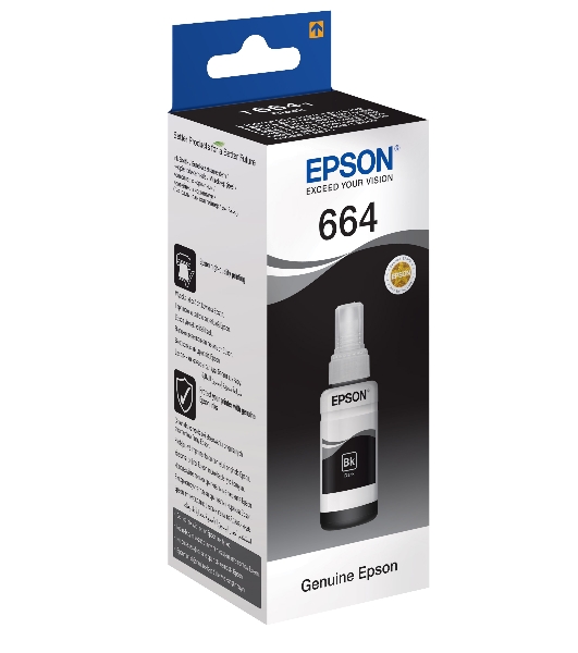 Чернила Epson 664 C13T664198 (аналог C13T66414A) черный 70мл для Epson L100