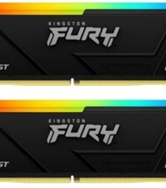 Оперативная память Kingston Fury Beast, DDR4, 16GB (1x16GB), 3200MHz, CL16, DIMM, с радиатором, черный