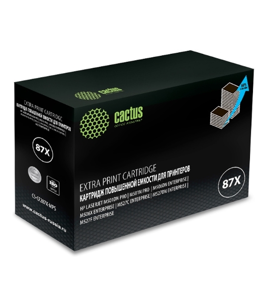 Картридж лазерный Cactus CS-CF287X-MPS черный (24000 стр.) для HP LJ M506dn/M506n/M506x