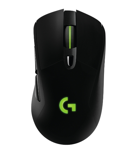 Мышь игровая Logitech G703 Lightspeed черная, сенсор 100-25600dpi (Hero25K), беспроводная 2.4GHz + USB 1,8м, 5 программируемых кнопок + колесо прокрутки, RGB-подсветка, под правую руку