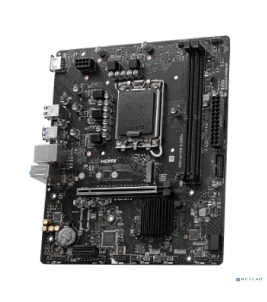 Материнская плата MSI PRO H610M-S DDR4, LGA 1700, Intel H610, 2xDDR4, 2xSATA, 1xM.2, 1xPCIe 4.0 x16, 1xPCIe 3.0 x1, 1xHDMI, 1x1Gb LAN, 4xUSB 2.0, 2xUSB 3.2 Gen 1, 3x3.5 мм, 7.1, Micro-ATX