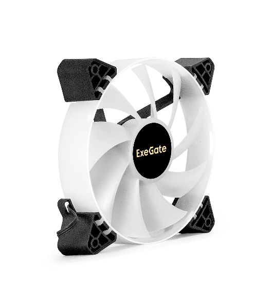 Вентилятор для корпуса ExeGate EX12025H6PYH-PWM.ARGb черный/белый, 120 мм, 1200 об/мин, 33 дБ, 6 pin