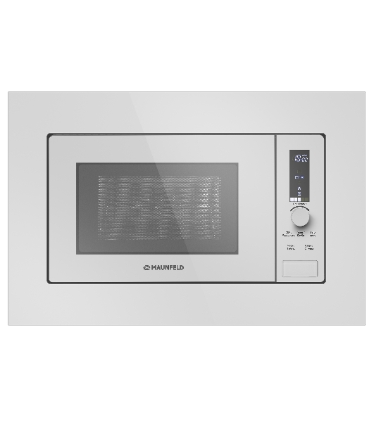 Микроволновая печь встраиваемая Maunfeld JBMO820GW01 белый, 20 л, 1080 Вт, переключатели - сенсор/поворотный механизм
