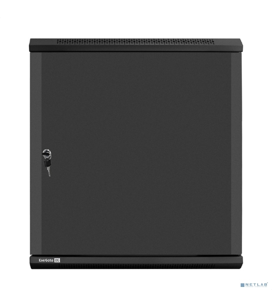 Шкаф телекоммуникационный 19' настенный 12U ExeGate EC-WM-12U.450.M.BLACK (19', 12U, 600x450x635 мм (ШхГхВ), передняя дверь металл, съемные боковые панели, пыле- и влагозащита IP23, черный RAL 9004)