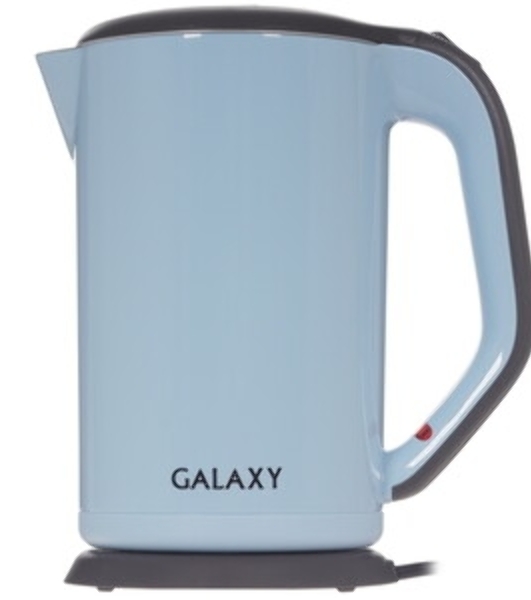 Электрочайник Galaxy GL 0330 голубой, 1.7 л, 2000 Вт, скрытый нагревательный элемент