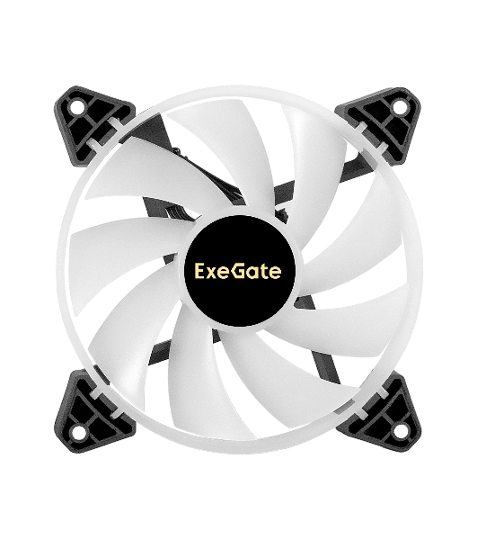 Вентилятор для корпуса ExeGate EX12025H6PYH-PWM.ARGb черный/белый, 120 мм, 1200 об/мин, 33 дБ, 6 pin