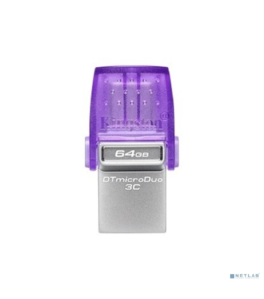 Флешка USB Kingston DataTraveler microDuo 3C (DTDUO3CG3/256GB), 256Gb, USB 3.2 Gen 1/Type-C, R/W 200/15, фиолетовый