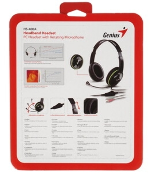 Гарнитура Genius HS-400A черный, проводная