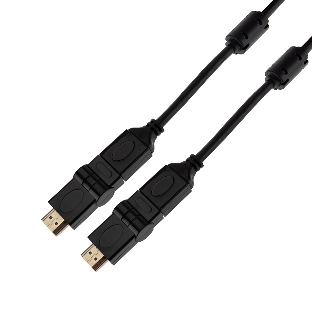 Кабель Rexant HDMI - HDMI с фильтрами, длина 2 метра, угловой 360° (GOLD) (PVC пакет)