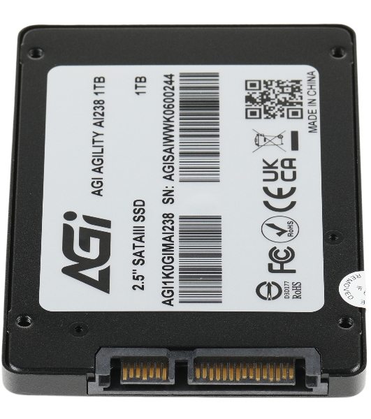 Накопитель SSD AGI AI238, 1Tb, SATA III, 2.5', R/W 558/504