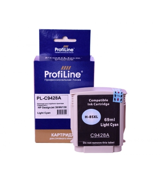 Картридж струйный ProfiLine PL-C9428A (№85) для принтеров HP DesignJet 30/90/130 с чернилами Light Cyan