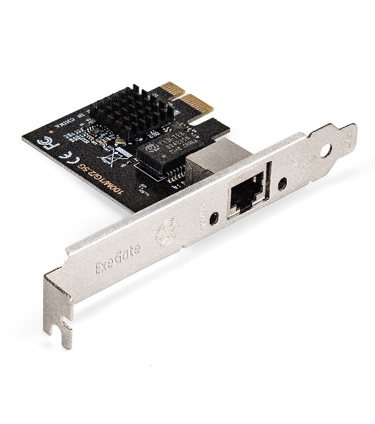 Сетевой адаптер ExeGate EXE-251 (PCI-E x1 v2.0, 1xRJ45, UTP 100Mbps/1000Mbps/2.5Gbps RTL8125B)