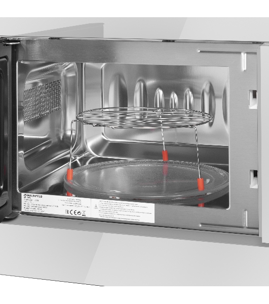 Микроволновая печь встраиваемая Maunfeld JBMO820GW01 белый, 20 л, 1080 Вт, переключатели - сенсор/поворотный механизм