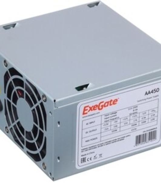 Блок питания ExeGate AA450 (EX253683RUS-S), 450Вт, 80мм, серебряный