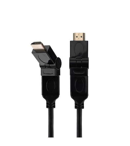 Кабель Rexant HDMI - HDMI с фильтрами, длина 2 метра, угловой 360° (GOLD) (PVC пакет)
