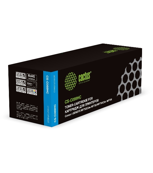Картридж лазерный Cactus CS-C069HC 069H голубой (5500стр.) для Canon i-Sensys MF752Cdw MF752/MF754Cdw MF754