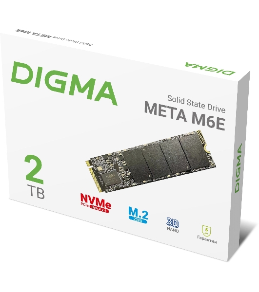 Накопитель SSD Digma PCIe 4.0 x4 2TB DGSM4002TM6ET Meta M6E M.2 2280