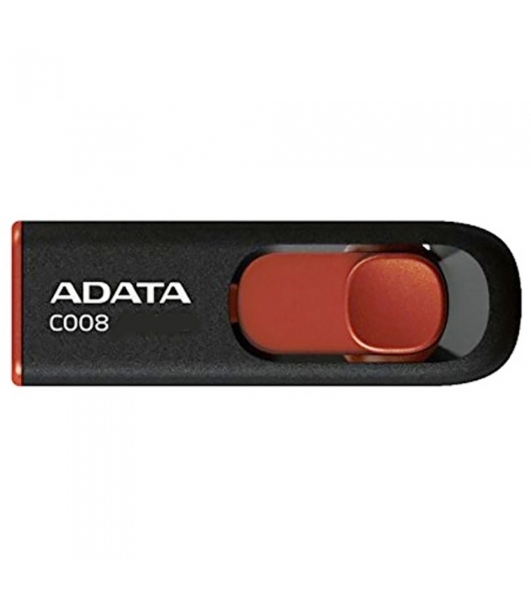 Флешка USB ADATA С008 (AC008-32G-RKD), 32Gb, USB 2.0, R/W 15/5, черный/красный