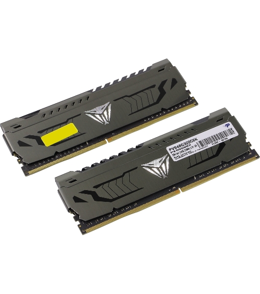 Оперативная память Patriot Viper Steel, DDR4, 8GB (2x4GB), 3200MHz, CL16, DIMM, с радиатором, черный