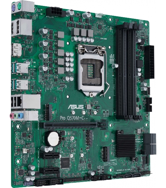 Материнская плата ASUS Pro Q570M-C/CSM, LGA1200, Intel Q570, 4xDDR4, 6xSATA, 2xM.2, 1xPCIe 4.0/3.0 x16, 2xPCIe 3.0 x1, 2xDisplayPort, 1xHDMI, 1x 1Gb LAN, 4xUSB 3.2 Gen 2 (Type-A), 2xUSB 2.0 (Type-A), 3x3.5 мм, 7.1, mATX
