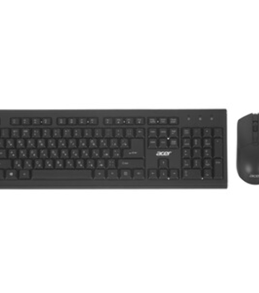 Комплект клавиатура+мышь Acer OKR120 беспроводной, USB, 1600 DPI, чёрный