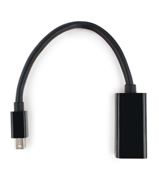Переходник miniDisplayPort - DisplayPort, Cablexpert A-mDPM-DPF-001, 20M/20F, 16см, черный, пакет