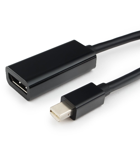 Переходник miniDisplayPort - DisplayPort, Cablexpert A-mDPM-DPF-001, 20M/20F, 16см, черный, пакет
