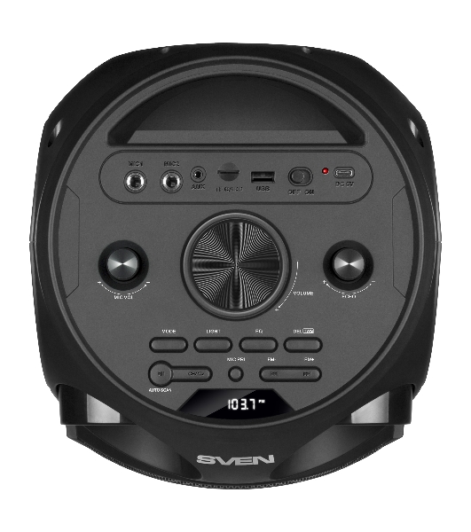 Колонка АС SVEN PS-750, черный (80 Вт, TWS, Bluetooth, FM, USB, microSD, LED-дисплей, 2х4400мА*ч)
