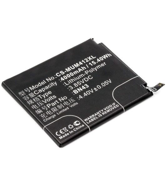 Аккумулятор CameronSino CS-MUM412XL BN43 для Xiaomi Redmi Note 4X (Ch.Version) 3.85V, 4000mAh, 15.40Wh