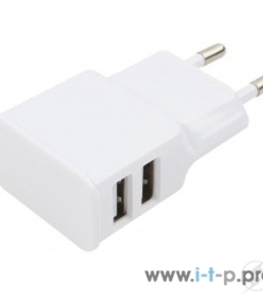 Сетевое зарядное устройство Cablexpert MP3A-PC-11 100/220V - 5V USB 2 порта, 2.1A, белый