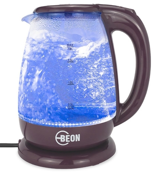 Электрочайник BEON BN-3046 бордовый, 1.8 л, 2200 Вт, скрытый нагревательный элемент