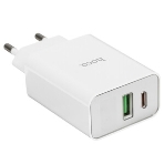 Сетевое зарядное устройство с дисплеем Hoco 18Вт, 3А, QC3.0/PD, 1хUSB, 1хType-C, C100A, белый, коробка, фото7