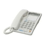 Телефон проводной Panasonic KX-TS2368RUW белый 2 линии, конференц-связь, спикер., 30 номеров памяти, ЖКД, Flash, часы, фото 1