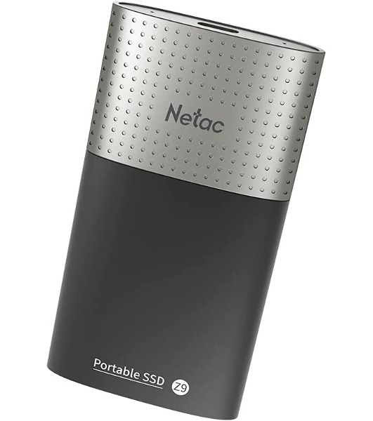 Внешний SSD Netac Z9, 250 Gb, USB 3.2 Gen 2 Type-C, R/W 550/480, черный