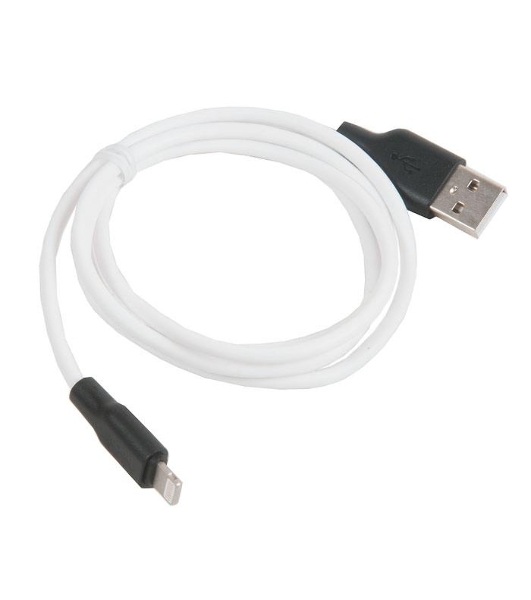 Кабель USB 2.0 HOCO X21, силиконовая оплетка, AM/Lightning M, бело-черный, 1м