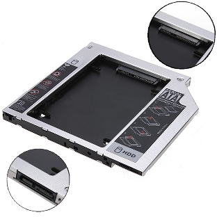 Переходник дополнительного HDD кредл в отсек CD/DVD SATA 9.5 мм