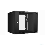 Шкаф телекоммуникационный настенный Cabeus Light, 19', 9U, 450х550х450 мм (ВхШхГ), дверь: стекло, разборный, чёрный, фото 1