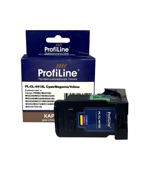 Картридж струйный ProfiLine PL-CL-441XL для принтеров Canon PIXMA MG2140/MG2240/MG3140/MG3240/MG3540/MG3640/MG4140/MG4240/MX374/MX394/MX434/MX454/MX474/MX514/MX524/MX534 с чернилами Cyan/Magenta/Yellow