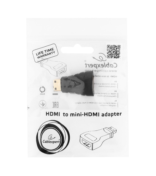 Переходник Gembird Переходник HDMI-miniHDMI 19F/19M, золотые разъемы, пакет