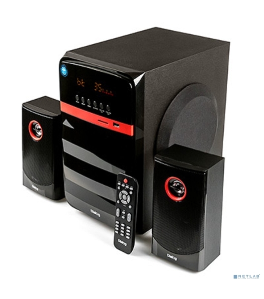 Акустическая система Dialog Progressive AP-240B BLACK - акустические колонки 2.1, 50W+2*10W RMS, Bluetooth, USB+SD reader