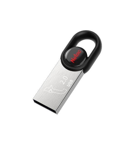 Флешка USB Netac UM2 (NT03UM2N-064G-20BK), 64Gb, USB 2.0, R/W 100/40, серебристый/черный