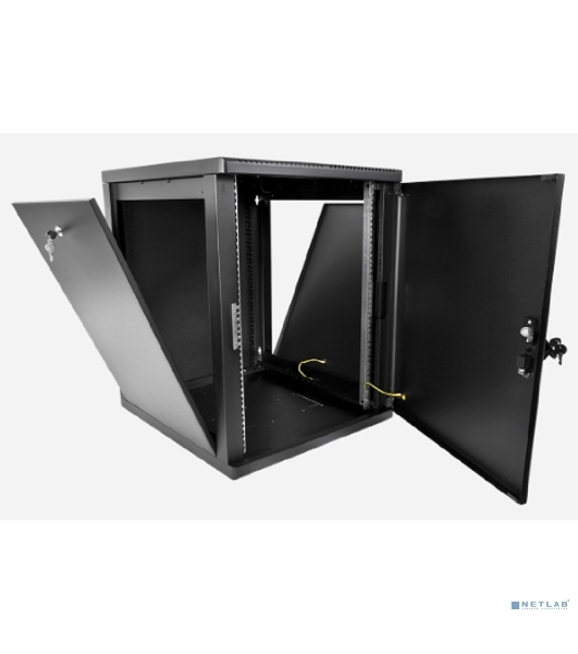 Шкаф телекоммуникационный ЦМО настенный разборный 12U (600 x 650) съемные стенки, дверь металл, черный (ШРН-М-12.650.1-9005)