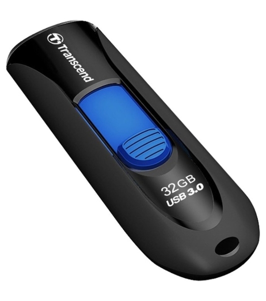 Флешка USB Transcend Jetflash 790 (TS32GJF790K), 32Gb, USB 3.0, R/W 70/25, черный/синий
